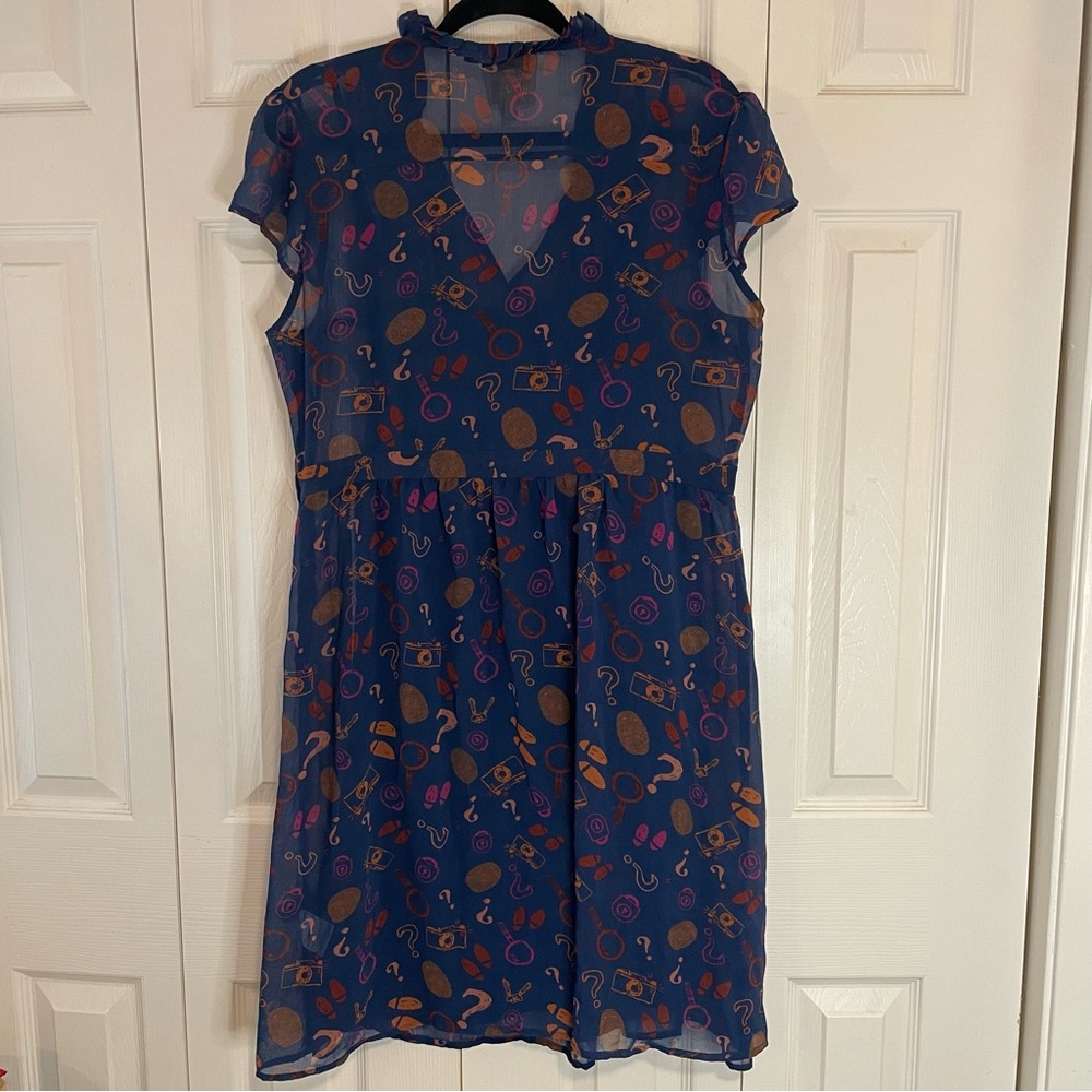 Modcloth Blue and Orange Sheer Dress - Picture 3 of 4
